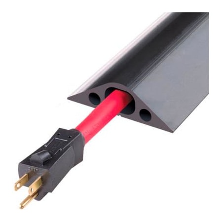 Justrite Cable Protector, 1 in H, 10 ft L, 3-1/4 in W, 1 Channel, Rubber, Black RFD4-10